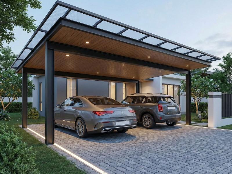 Car porch truss work design in Kerala Kozhikode